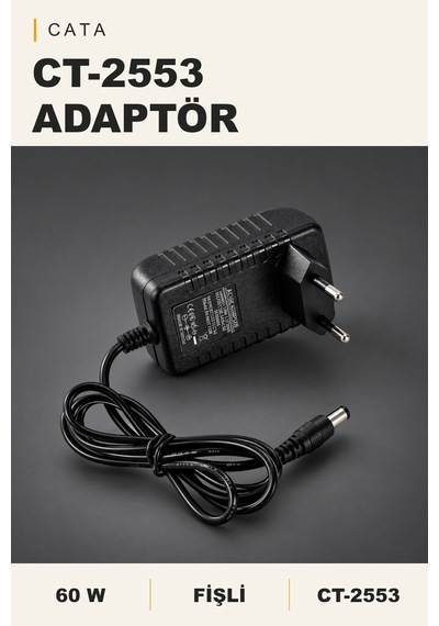 Cata Ct-2553 12v 5a 60w Fişli Led Adaptörü Siyah