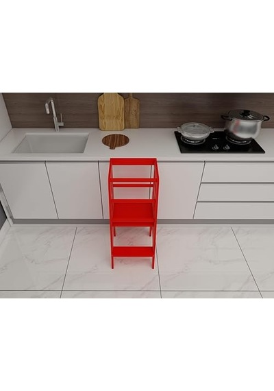 Öğrenme Kulesi Çocuk Merdiveni - 18mm Mdf Çok Renkli