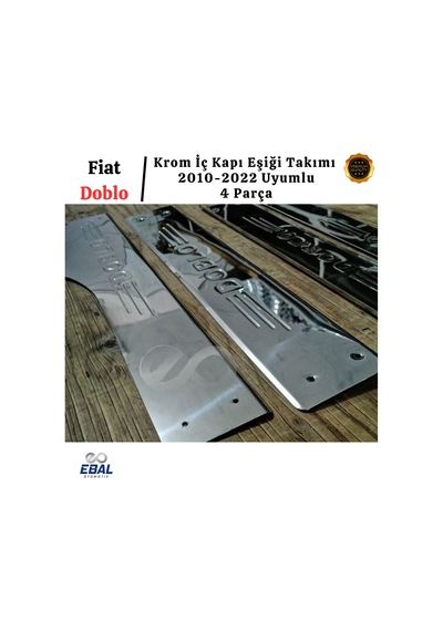 Fiat Doblo Krom İç Kapı Eşiği Takımı 2010-2022 Arası Paslanmaz Çelik