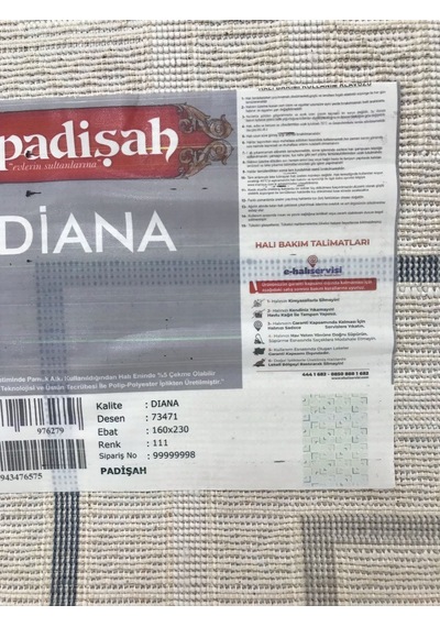 Padişah Halı Diana 73471 111 Serisi Salon Oturma Yatak Odası Halısı Krem