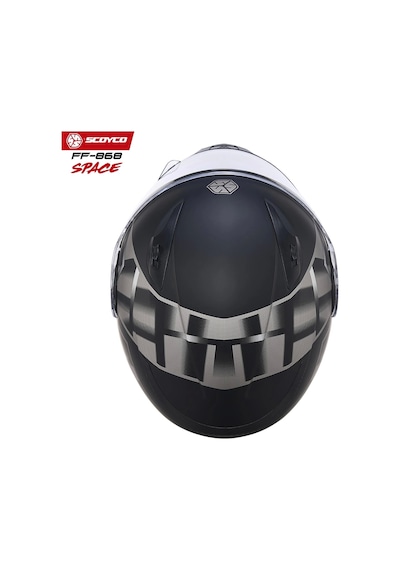 Scoyco FF-868 Azrael Güneş Vizörlü Çene Açılır Kask Gri - Mat Siyah