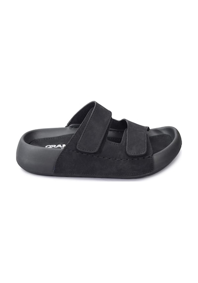 Qramed Orthopedix Çift Bantlı Cırtlı Unisex Spor Terlik Qr25101 Siyah