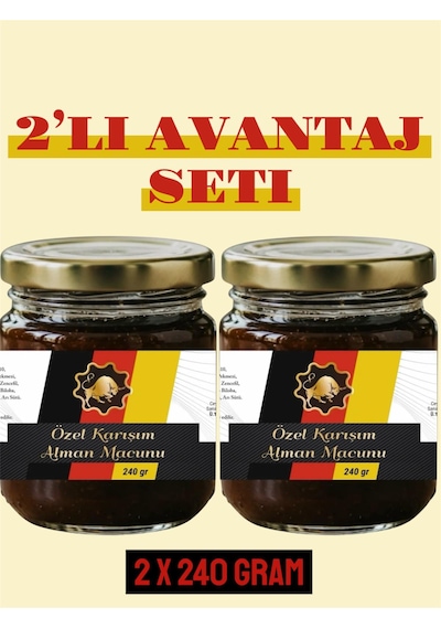 2 X 240 Gr Alman Ginseng Multivitamin Macunu Keçiboynuzu Pekmezli Ballı Ginsengli Polenli Macun Güç Ve Kuvvet Doğal Panax