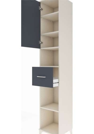 Hyperion Dolap 5 Raflı Tek Çekmeceli Tek Kapaklı 44x44x243 Aytaşı-antrasit Aytası