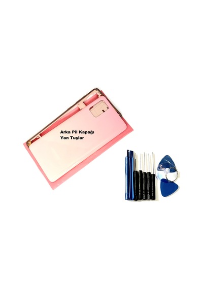 Tkgz Samsung Galaxy Uyumlu Sm-a715 A71 Kasa Arka Pil Batarya Kapağı Tamir Seti Pembe