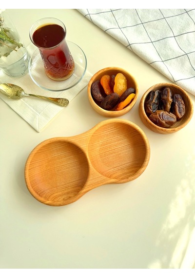 Hbs Art Design Ahşap Çerezlik Sunum 4 Lu Set