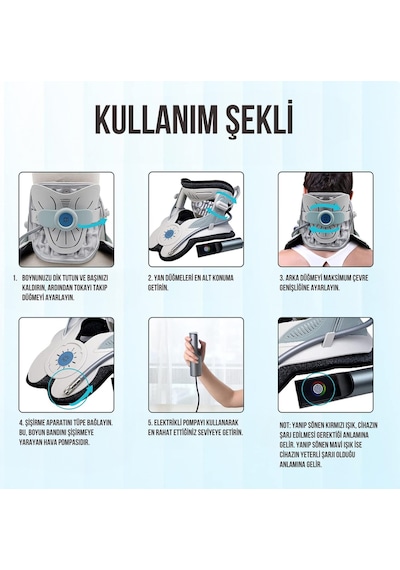 Mdsgroup Boyun Masaj Cihazı Yarı Otomatik&kumandalı Ortopedik Boyunluk//boyun Fıtığı// Çok Renkli