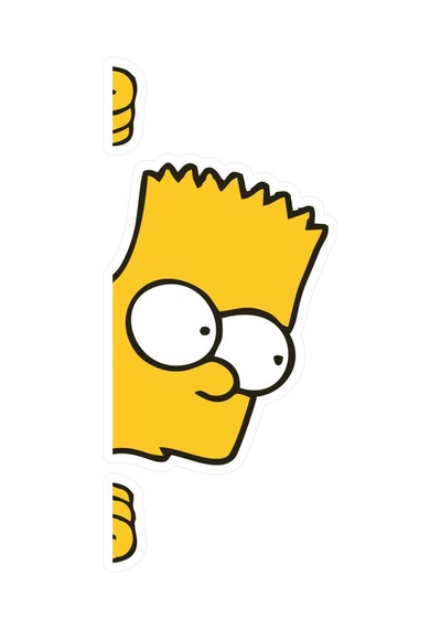 12x5,5 Cm Bart Simpson Sticker Araba Laptop Oto Motor Sticker