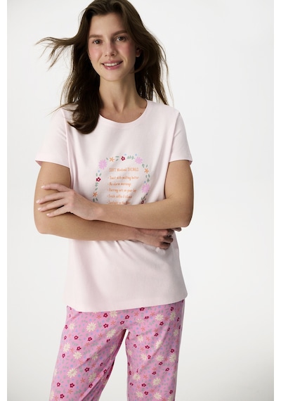 Penti Pembe Weekends Pamuklu Pantolon Pijama Takımı