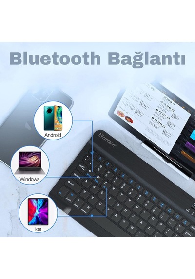 Şık Tasarımlı Bluetooth Kablosuz Klavye Ve Mouse Seti Android, Apple Uyumlu iOS Ve Windows Uyumlu Şarj E Diğer