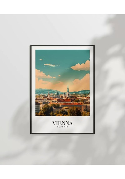 Çerçevesiz Poster Viyana Şehir Manzarası