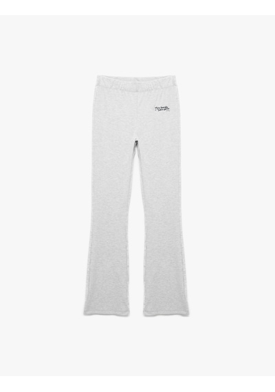 Koton Normal Bel Dar Kesim İşleme Detaylı Ribanalı Pijama Altı Gri Melanj 5slk40188mk Gri Melanj