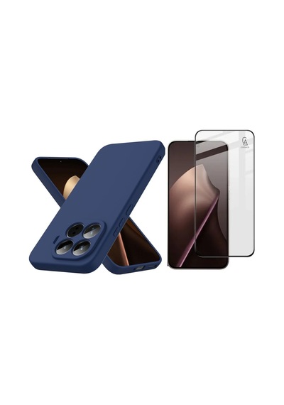 Xiaomi Mi 15t Pro Uyumlu Içi Kadife Lansman Kılıf Ve 5d Tam Kaplayan Cam Ekran Koruyucu Lacivert