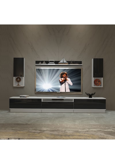 Decoraktiv Trendstyle 270das Mdf Tv Ünitesi Tv Sehpası Beyaz - Siyah