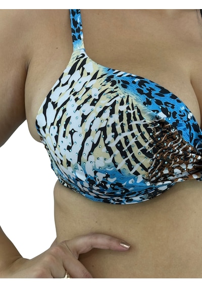 Büyük Beden Kaplı Telli Canlı Çiçek Desenli Orta Bağlantılı Tasarım Ayarlanabilir Askılı Kadın Bikini Takım Leopar Büyük Beden Kaplı Telli Canlı Çiçek Desenli Orta Bağlantılı Tasarım Ayarlanabilir Askılı Kadın Bikini Takım Leopar