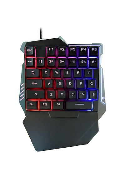 G508 Mobil Oyun Kablolu Klavye Mouse Kombo Paket Seti Pubg Dönüştürücülü Tek El Kullanım Gaming Oyuncu Rgb Led Işıklı Optik