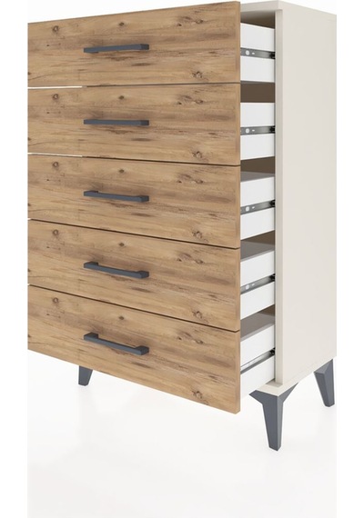Arges Komodin 5 Çekmeceli 60x30x96 Aytaşı-çam Aytaşı