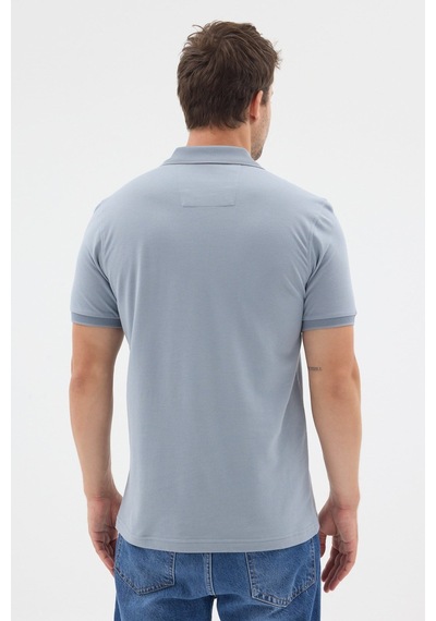 Mavi Polo Yaka Pike Kısa Kol Slim Fit %100 Pamuk Tişört 1011260171