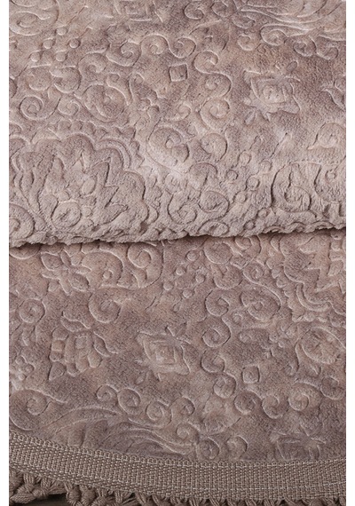 Nova Kahve Yuvarlak 100x100 Cm Ponpon Saçaklı Kaymaz Tabanlı Maki Çok Renkli