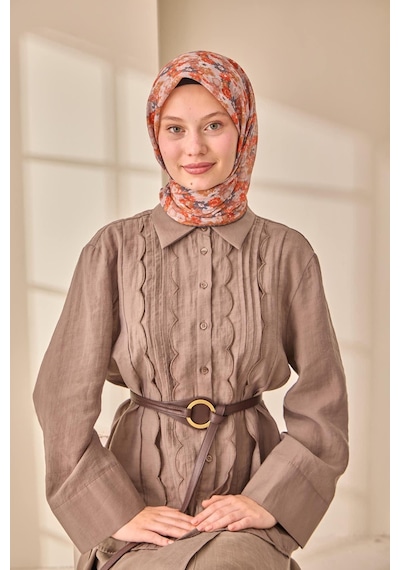 Silk Home Soft Eşarp 73092-10 Taba, Füme, Pudra, Turuncu