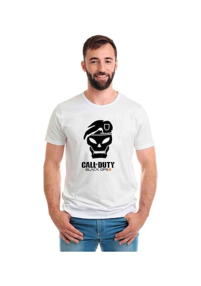 Call Of Duty4 Baskılı Beyaz Erkek Tshirt