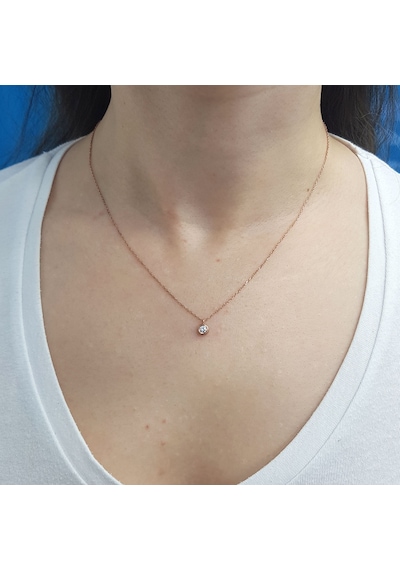 Lova 0,11 Karat Pırlanta Tektaş Kolye - 2040068