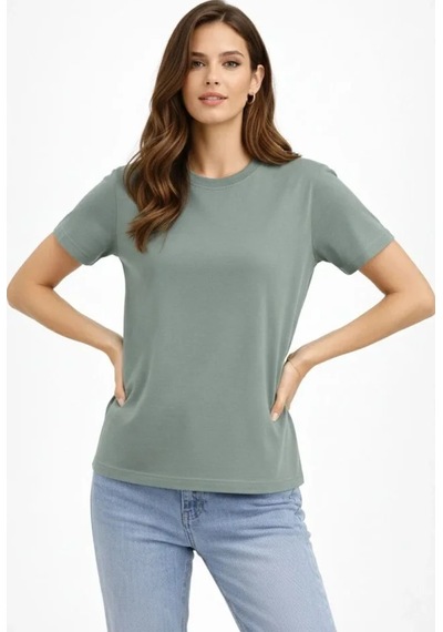 Hazego Bisiklet Yaka Tişört Regular Kalıp Basic Pamuklu Günlük Kullanım T-shirt - Mint Yeşili Diğer