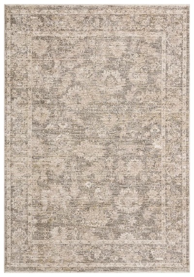 Sahra Collection Modern Vintage Desenli Eskitme Dokuma Yumuşak Salon Halısı Gri - Bej