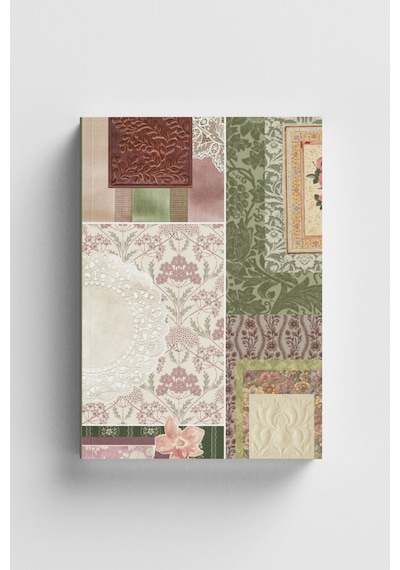 Vintage Serisi 4 Motif Panosu Bullet Journal A5 Noktalı Defter Çok Renkli