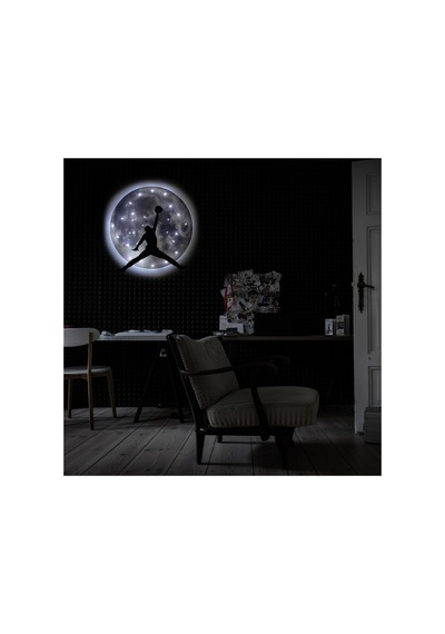 Kişiselleştirilebilir Ledli Işıklı Epoksi Cam Katmanlı Tablo Alessi Dolunay Gri - 738185612 Gri