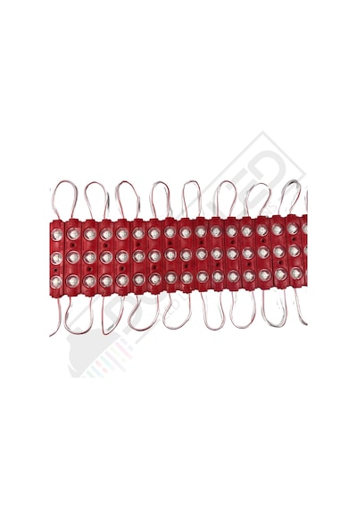 12 Volt Kırmızı 1,5 Watt 3 lü Lensli 2835 Reklamcı Modül (10 Adet)