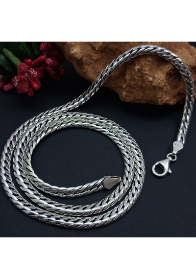 Gümüş Kolye 925 Ayar Kalın Gurmet Model Zincirli Kolye