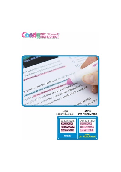 Amos Kalem Pastel Jel Dry 4 Renkli Set, Çok Renkli 124-Pembe