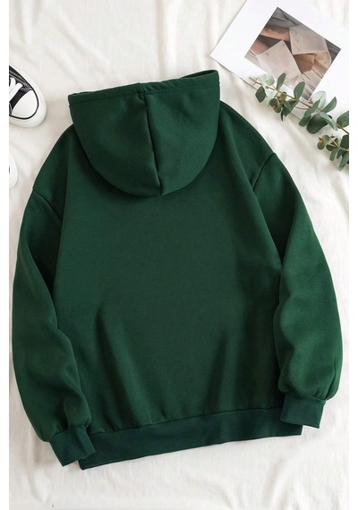 Uyguntarz Holiday Baskılı Unisex Oversize Sweatshirt Yeşil