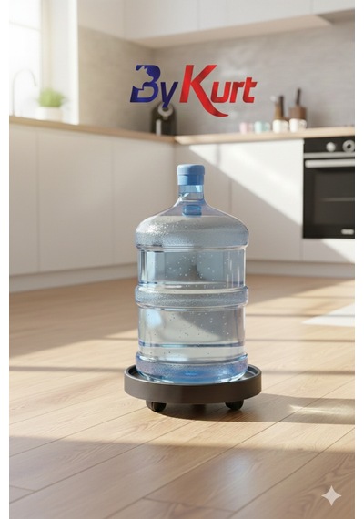 Bykurt 35 Cm Tekerlekli Saksı Altlığı -damacan Ve Tüp Taşıma Altlığı Siyah
