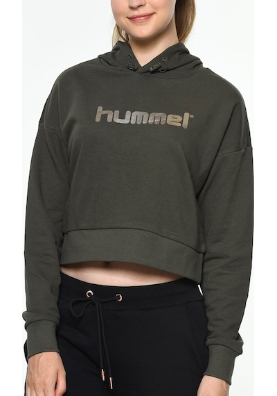 Hummel Rayce Kadın Baskılı Kapüşonlu Sweatshirt Haki