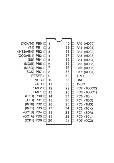 Atmega16a-pu 8-bit 16mhz Mikrodenetleyici Dıp-40