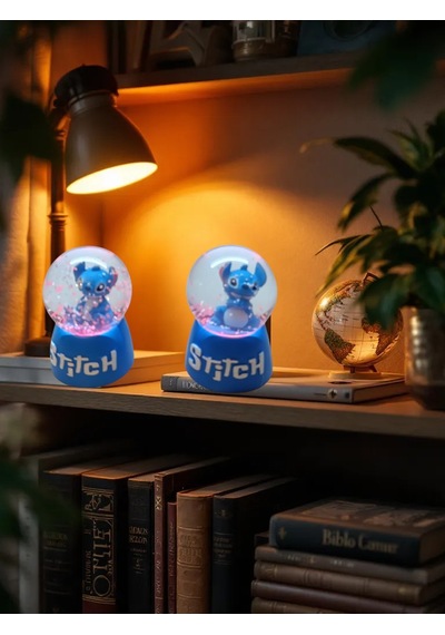 Ayder Online Satış Işıklı mavi renk 2 li Stitch Kar küre4cm-6cm