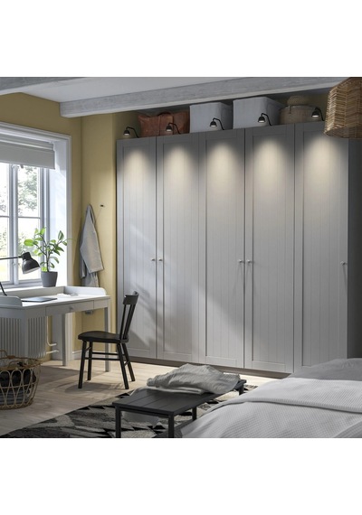 Ikea Koyu Gri Geniş Kapaklı Gardırop 250x60x236 Cm