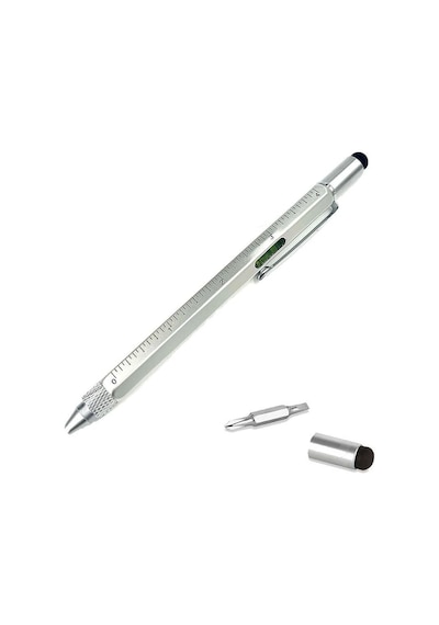 Mühendis Kalem Cetvelli Tornavidalı Su Terazili Tablet Uyumlu Özel Kutulu Metal Tükenmez Kalem Lacivert