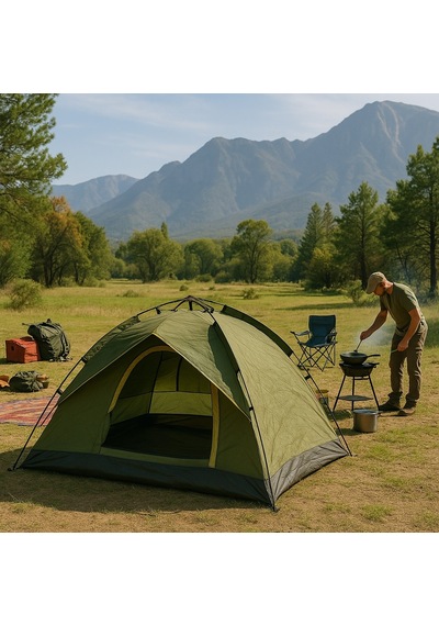 Yekoutdoor 4 Kişilik Çift Katmanlı Otomatik Çadır 220x250x160 Haki
