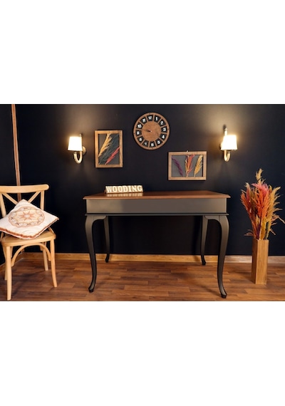 Wooding-Mobilya Wooding 100 Cm Masif Siyah Ceviz Yemek Masası