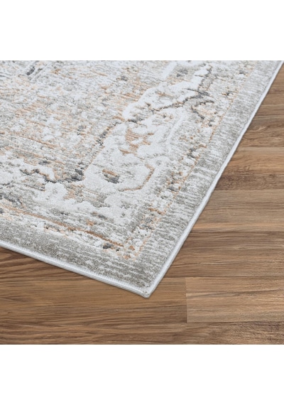 Sound Vintage Modern Dokuma Halı Salon Oturma Odası Yatak Odası Antre Dekoratif Halı 0087a Krem - Kiremit