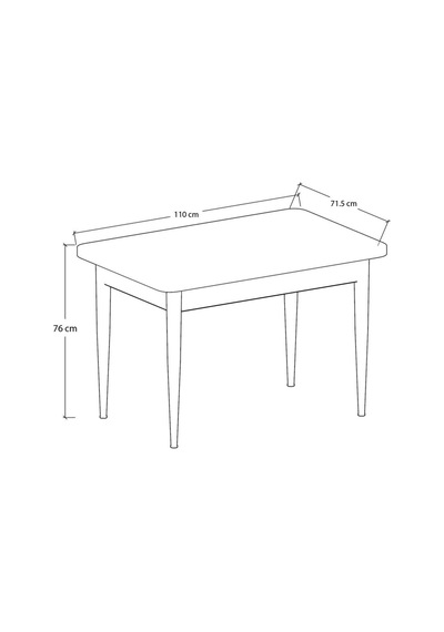Canisa Concept Nil Serisi 70x110 Sabit Siyah Mermer Desen Mutfak Masası Siyahmermer