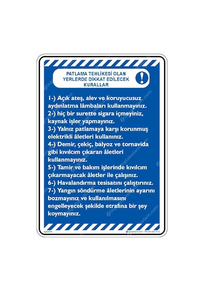 Patlama Tehlikesi Olan Yerlerde Dikkat Edilecek Talimatlar