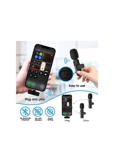 Type-c Girişli Telefon Uyumlu Kablosuz Mikrofon Bluetooth Röporta