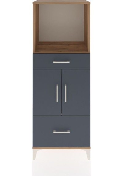 Hyperion Dolap 2 Raflı 2 Çekmeceli 2 Kapaklı 60x44x163 Çam-antrasit Atlas Çam
