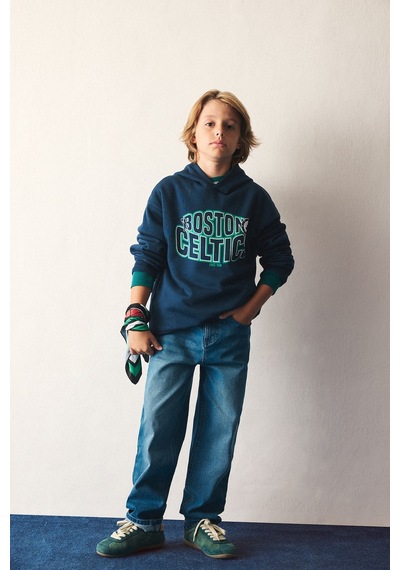 Defacto Nba Boston Celtics Baskılı Kapüşonlu Sweatshirt Erkek Çocuk I2197a826wnnv147 Lacivert-nv147