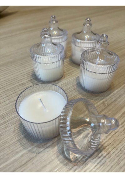Bernami Mumluk Şamdanpinterest Hediyelik Mum 5 Li Set Mika Kutuda, Kapaklı Diğer