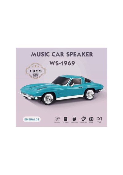 Chevrolet Nostaljik Araba Bluetooth Speaker Şarjlı Led Işıklı Kablosuz Hoparlör Fm Sd Kart Usb